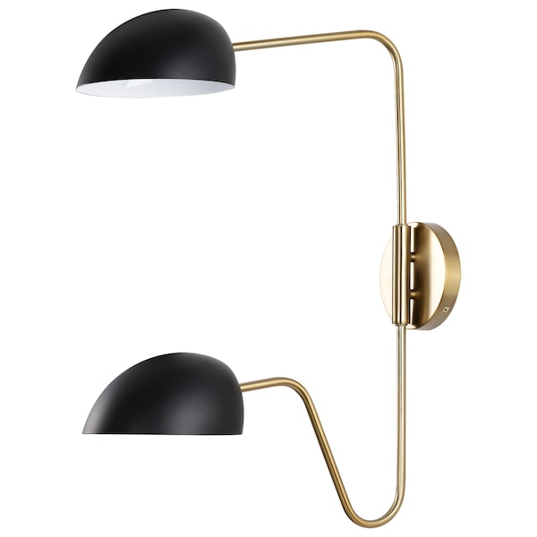 Nuvo Trilby 2-Light Wall Sconce - Matte Black with Burnished Brass 60/7393 - main